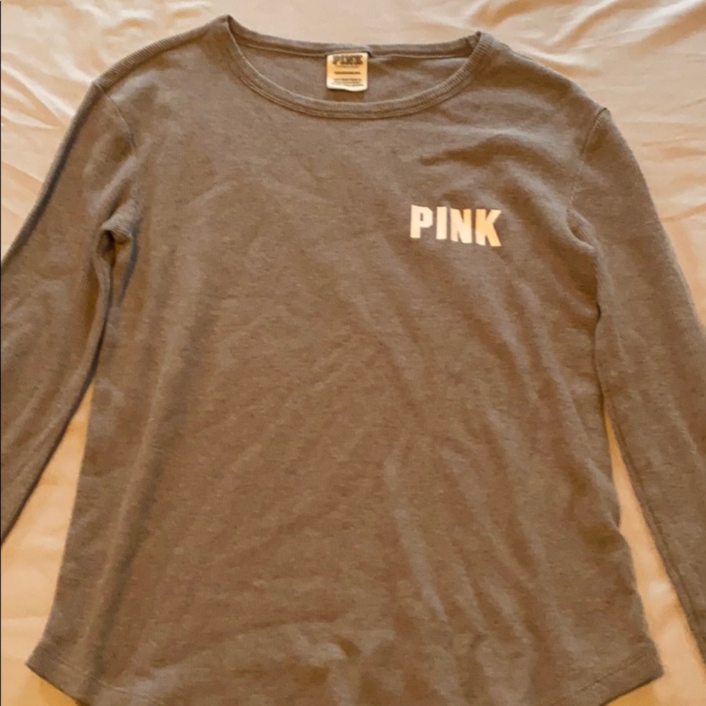 vs pink grey long sleeve shirt